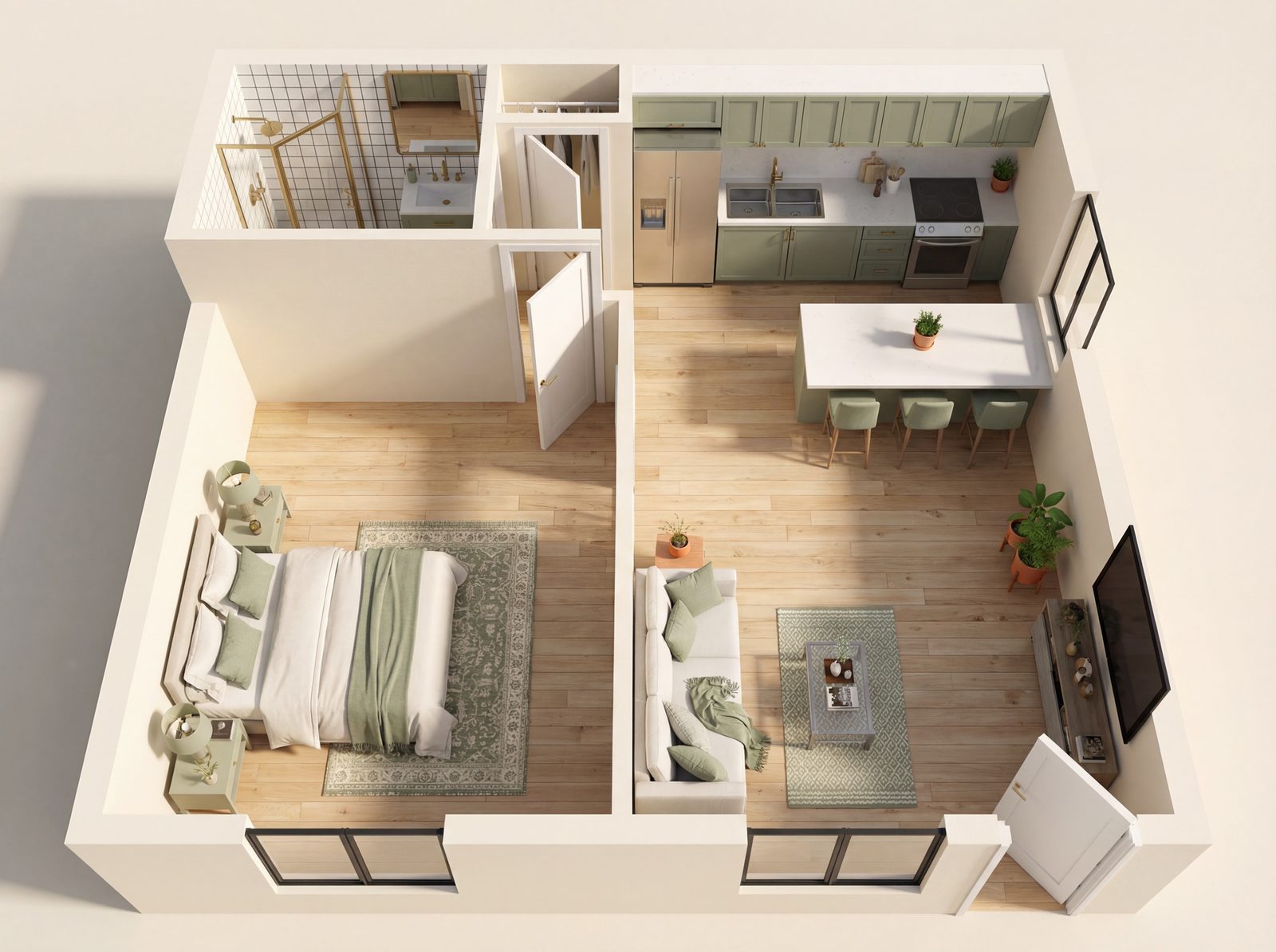 1 Bedroom – 4 ADU floor plan