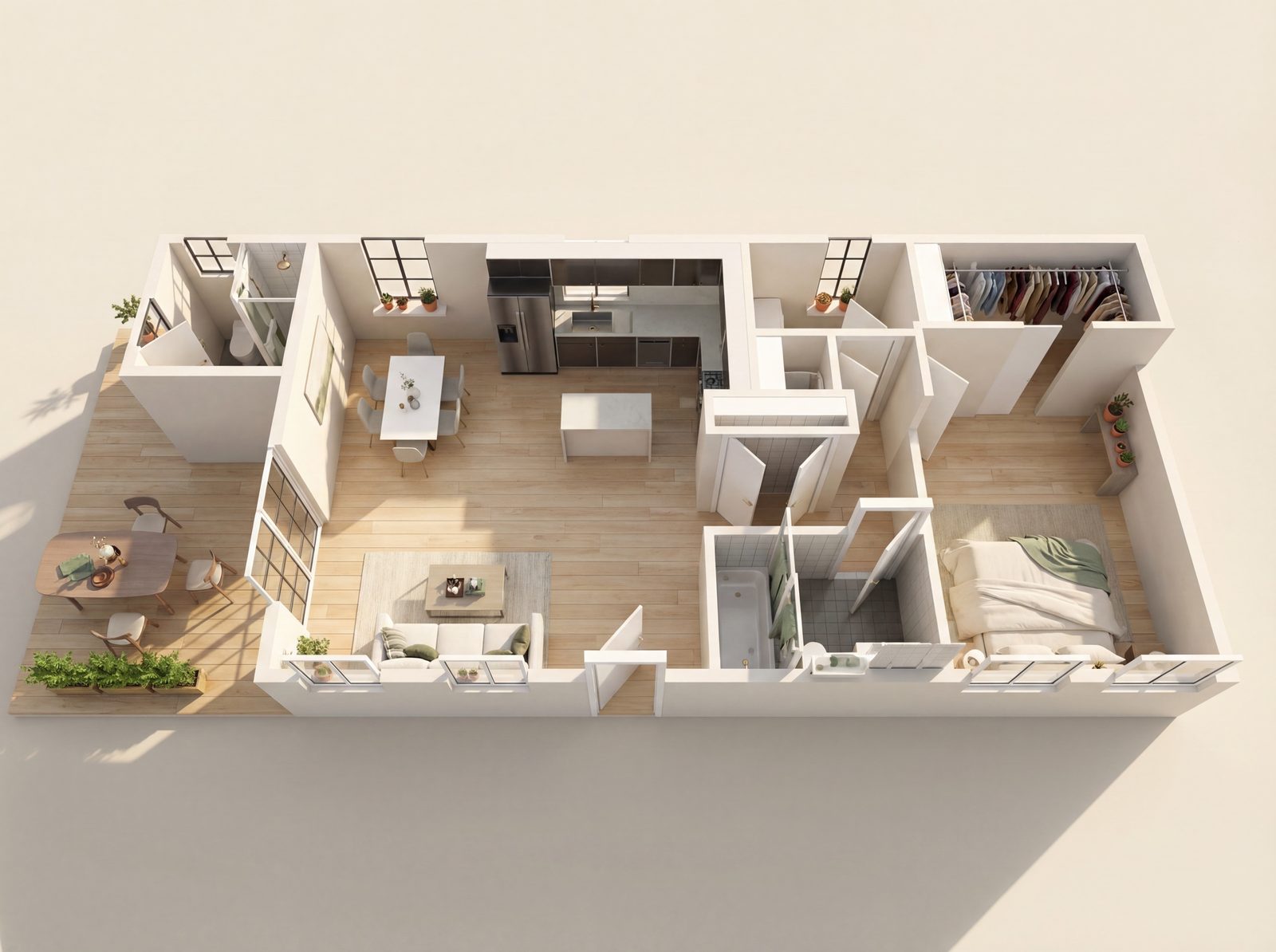 1 Bedroom – 6 ADU floor plan