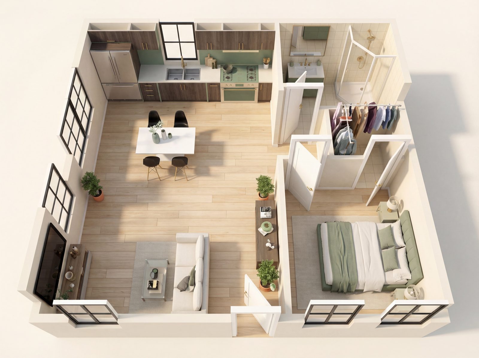 1 Bedroom ADU floor plan