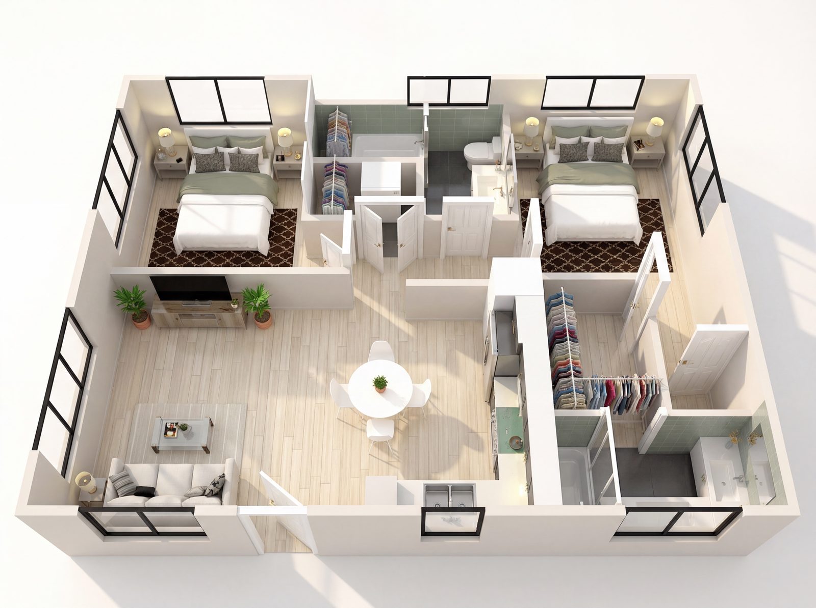 2 Bedroom ADU floor plan