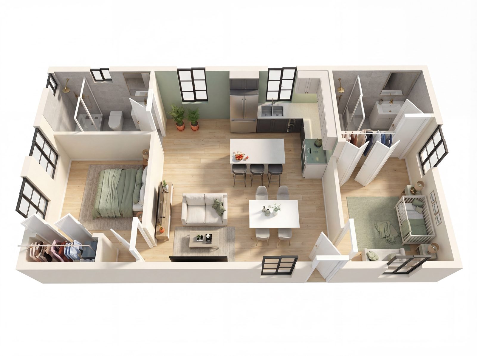 2 Bedroom ADU floor plan