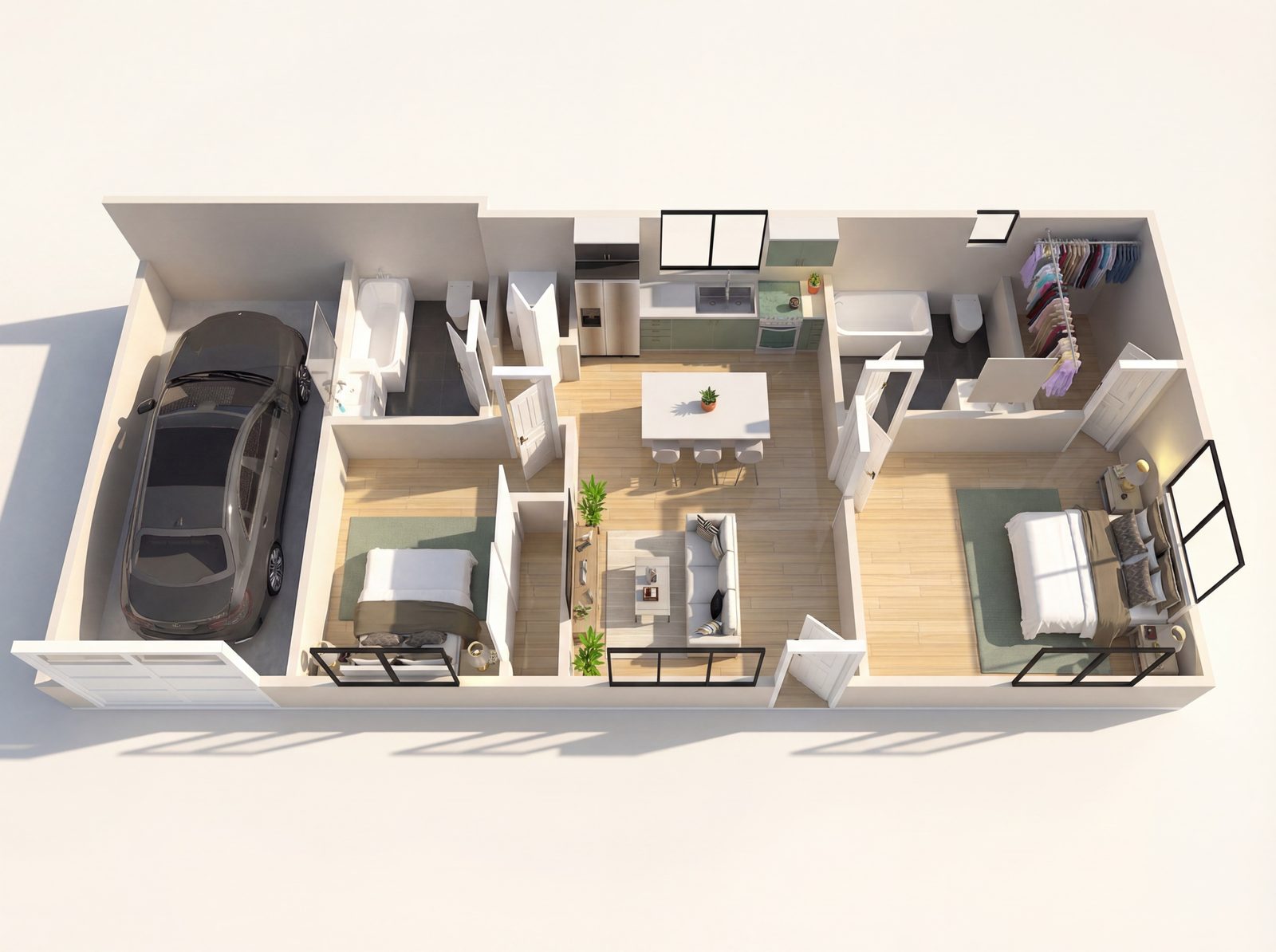 Large 2 Bedroom ADU floor plan