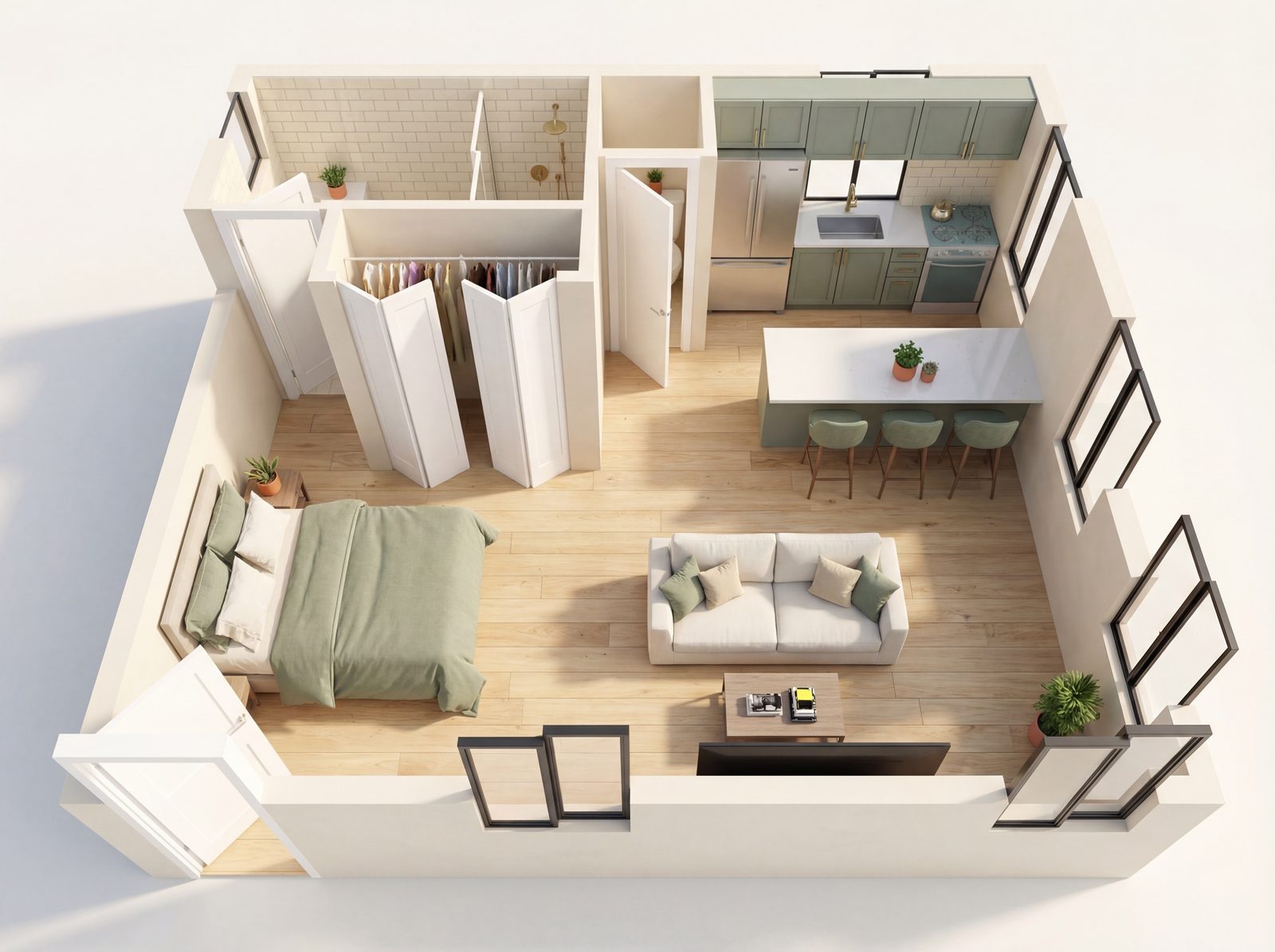 Open Studio 4 ADU floor plan