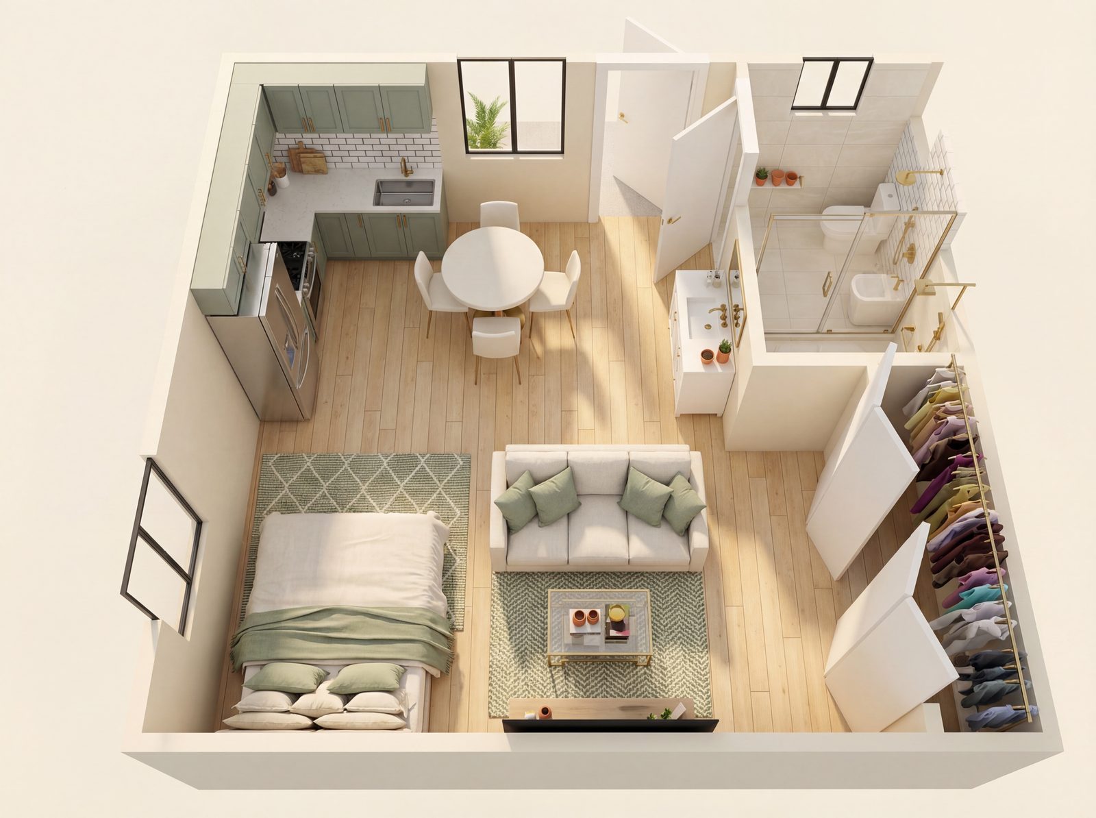 Open Studio 1 ADU floor plan