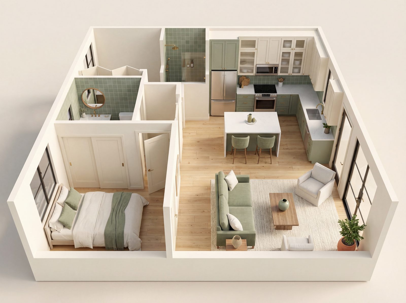 Spacious 2 Bedroom ADU floor plan